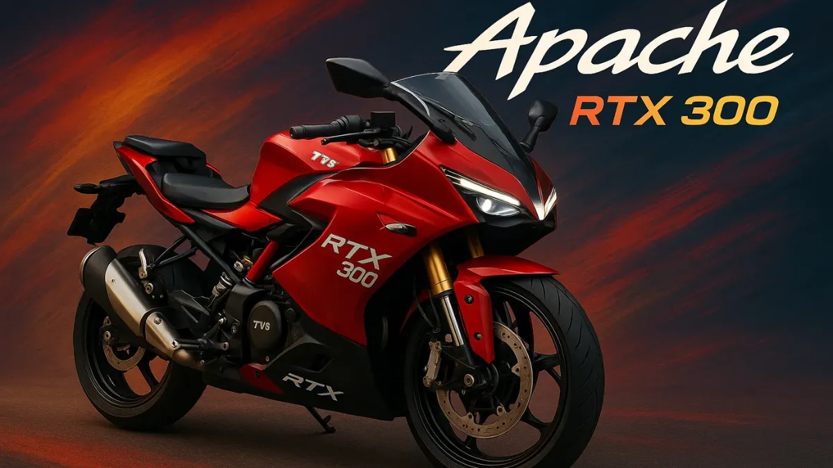 TVS Apache RTX 300 ₹2.60 लाख में आने वाली दमदार स्ट्रीटफाइटर बाइक, जो स्पीड, स्टाइल और टेक्नोलॉजी का परफेक्ट ब्लेंड है*
